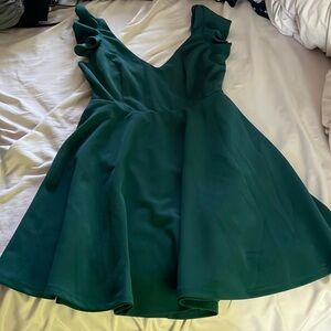 Miami flutter sleeve a-line mini dress with back cutout/zip detail